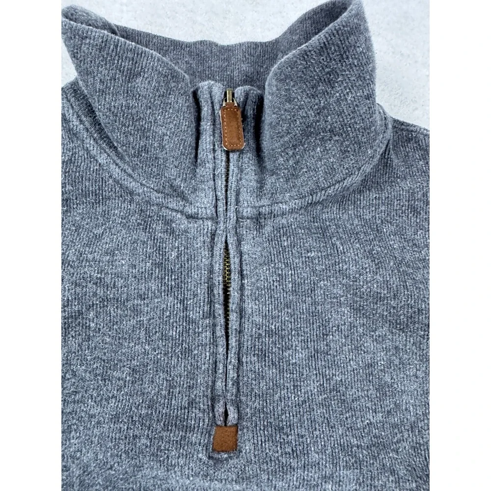 Polo Ralph Lauren Mens XL Quarter Zip Sweater Grey Red Pony Logo Pullover‎